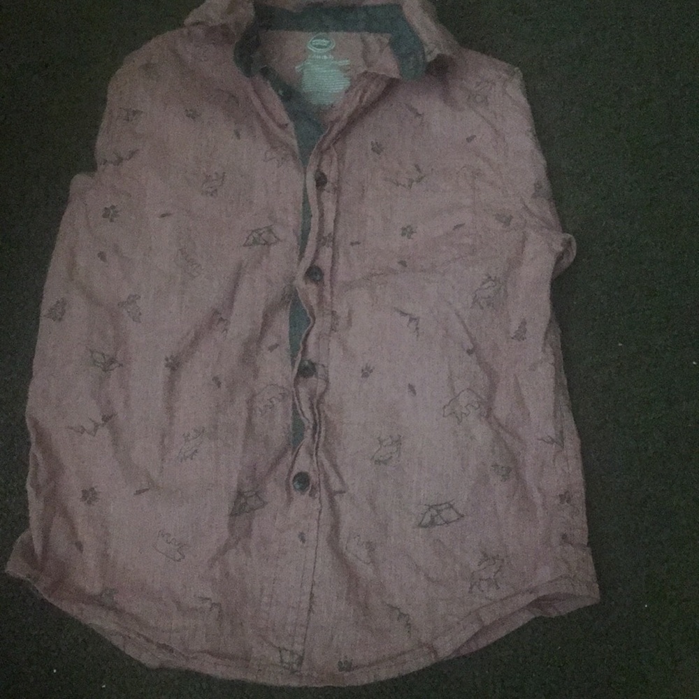 Red Button up shirt